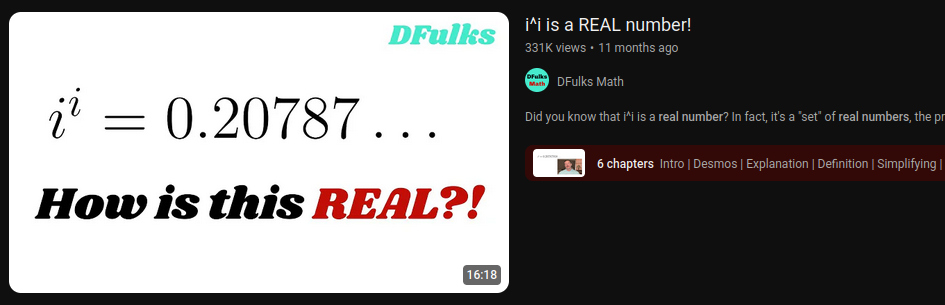 YT Math: Seeing i to i